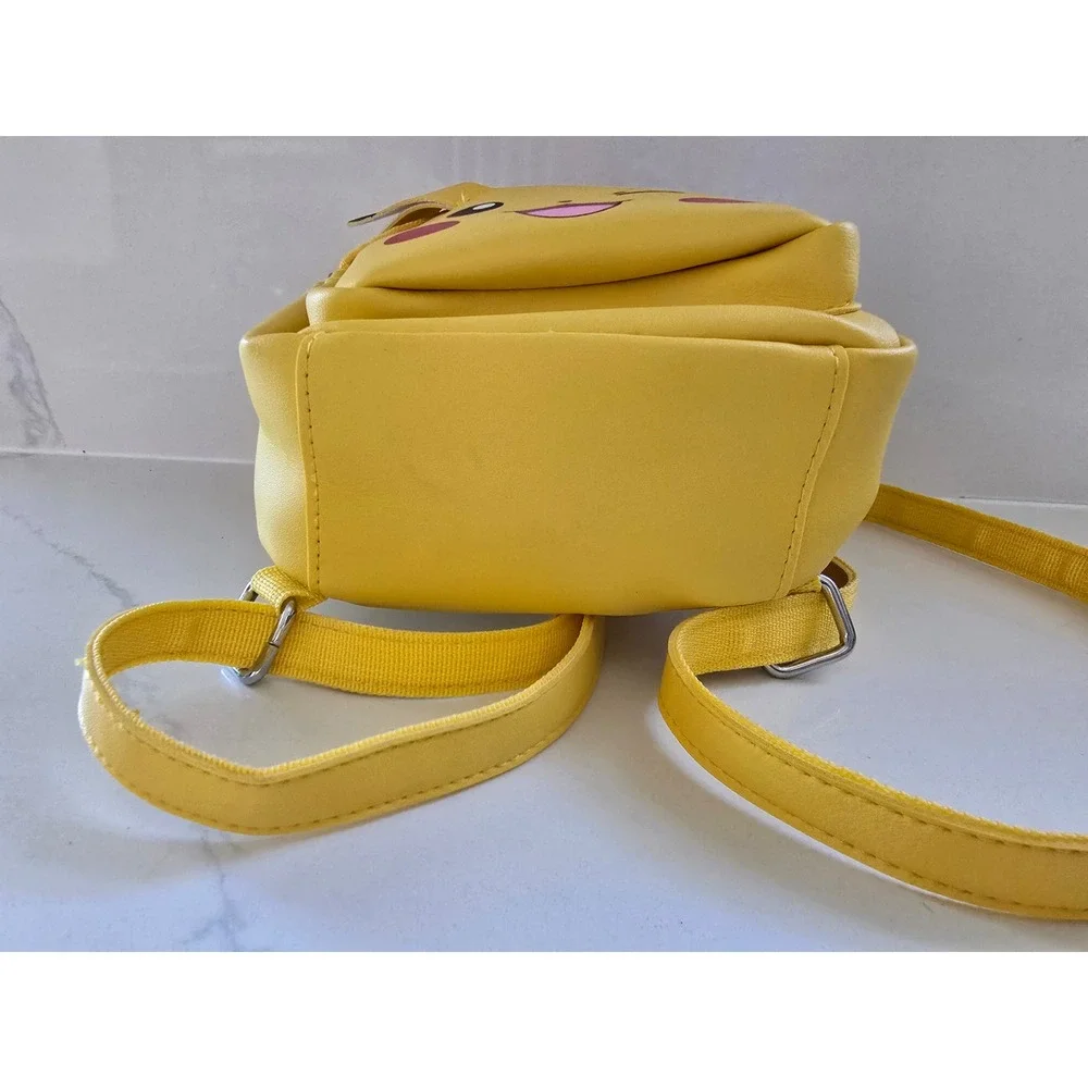 Kachu Yellow Mini Backpack Winking Anime Face 3D Ears Faux Leather Novelty Bag